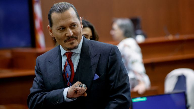 American Actor and Musician Johnny Depp at his defamation case against ex-wife Amber Heard